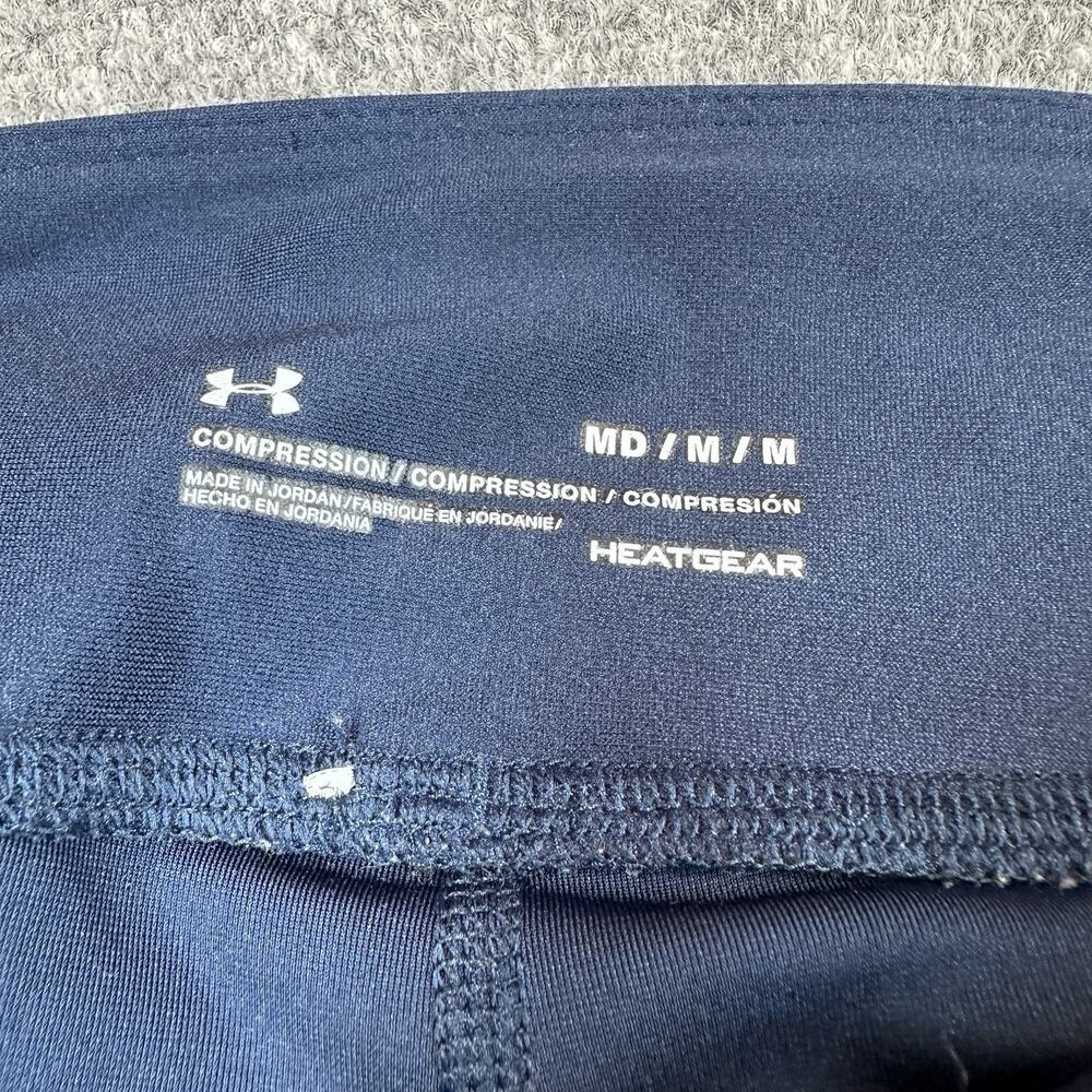 Under Armour HeatGear Compression Leggings Womens M Navy Pink Athletic Running - Picture 3 of 9